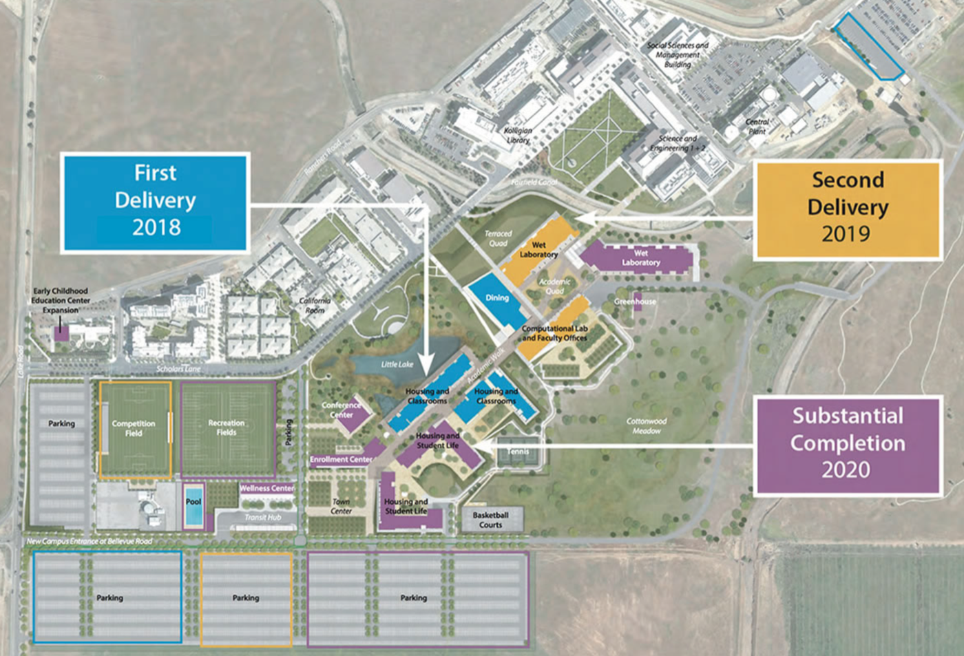 UC Merced campus phased delivery map