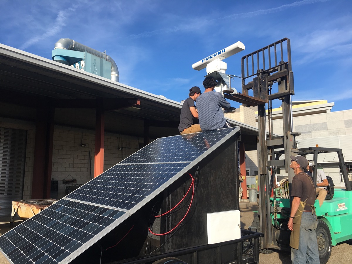 Installing radar with forklift